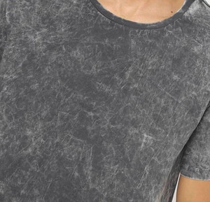 Comfortable acid wash Men's T-Shirts with faded texture breathable cotton fabric relaxed fit crew neck style for casual outings - Product Image 3