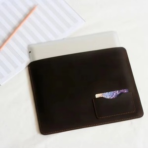Factory Wholesale Custom Logo Vintage Business Sling Genuine Leather Durable <b>Laptop</b> <b>Sleeve</b> for Men Protective Design LS-0248 - Product Image 1