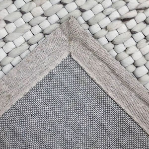 Alfombra de Lana Hecha a Mano, Alfombra Moderna Negra y Blanca con Textura, Alfombra Contemporánea Tejida a Mano para Sala de Estar y Dormitorio - Product Image 3