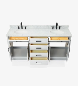 Meuble-lavabo de salle de bain Timothy de 73 pouces, double vasque, directement de l'usine, seulement 5 options de finition, vente en gros, usine du Vietnam - Product Image 5