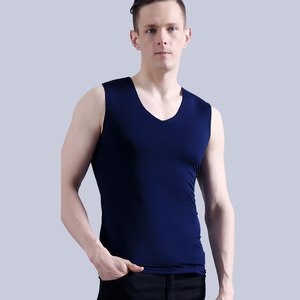 เสื้อกล้ามกีฬาผู้ชายสีพื้นสไตล์วินเทจขายส่ง ผ้าถัก 95% โพลีเอสเตอร์ 5% สแปนเด็กซ์ แห้งเร็ว ระบายอากาศได้ดี ทรงเข้ารูป - Product Image 1