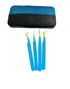 Pinces à cils courbées et droites antistatiques pour extensions de cils, outil professionnel d'extension de cils - Product Image 3