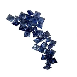 Haute qualité 2-3mm naturel bleu saphir princesse coupe pierre précieuse minérale en vrac pour la fabrication de bijoux - Product Image 5