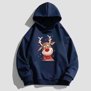 เสื้อฮู้ดดี้โอเวอร์ไซส์สำหรับผู้หญิง แขนยาว ผ้าฟลีซ เหมาะสำหรับฤดูใบไม้ร่วงและฤดูหนาว มีกระเป๋า - Product Image 3