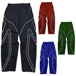 Pantalones Jogger Holgados para Hombre, Ecológicos, 100% Algodón, Transpirables, Ligeros, con Bloques de Color y Cierre de Cremallera, para Primavera - Product Image 3