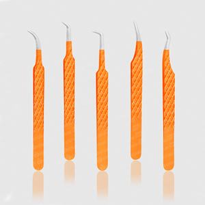 Pince à cils à poignée en diamant avec logo personnalisé pointe en fibre populaire pince à épiler à extension de cils en acier inoxydable la plus populaire privée - Product Image 2