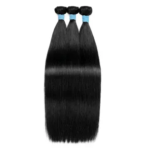 ผมแท้ Remy Bulk Straight Bundles สีดำธรรมชาติ แบบ Double Drawn ฐานไหม 100% ความหนาแน่นสูง ผมเวอร์จินอินเดีย - Product Image 1