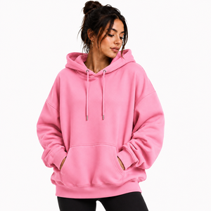 Hoodie surdimensionné personnalisé en coton avec impression en relief, style streetwear, coupe décontractée, broderie unie pour hommes et femmes - Product Image 6