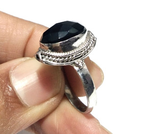 Anillo de Piedra Preciosa de Ónix Negro Natural, Plata de Ley 925, Corte Ovalado Facetado, Joyería Hecha a Mano, KGN SILVER JEWELLERY HOUSE - Product Image 4