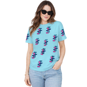 T-shirt blanc à manches courtes pour femme avec sequins colorés, col rond, coupe décontractée, longueur normale, 100 % coton respirant - Product Image 3
