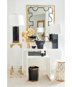 Modern Black Metal Waste Bin with Gold Finished <b>Handles</b> Perfect for Home Office Hotel And Restaurant tabletop Use From India - Product Image 3