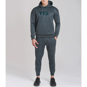 Performance Hooded Casual Solid Pullover Tracksuit Set for Training Wear by Professional Clothing Producers - Product Image 1