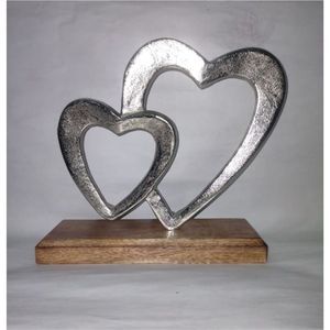Sculpture d'arbre de Noël en métal faite à la main avec base en bois, décoration de table moderne argentée, ornement festif pour l'intérieur de la maison - Product Image 6