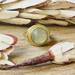 Trendy wholesale Prehnite Brass <b>Ring</b> 18k Gold Plated <b>Statement</b> Bohemian Vintage <b>Ring</b> Handmade <b>Ring</b> For Women Solitaire <b>Ring</b> - Product Image 1