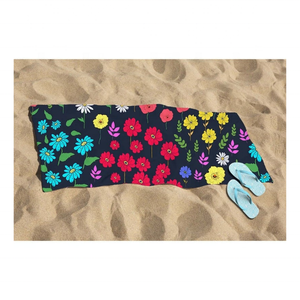 Luxury Floral Black <b>Oversized</b> 100% Cotton <b>Beach</b> <b>Towels</b> 90x180cm 580GSM GOTS Certified Durable Soft Washable Quick Dry For Resort - Product Image 1