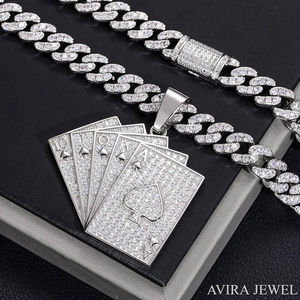 Pendentif Hip Hop en Argent Sterling 925 Plaqué Or Rose avec Moissanite Véritable, Breloque Unisexe Sans Nickel et Sans Plomb, 15g, Idéal pour les Soirées - Product Image 4