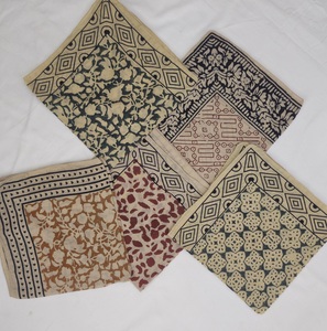 Wholesale Custom Cotton <b>Square</b> <b>Scarf</b> Bandana Hand Block Print Custom Logo 53x53cm Spring/Summer Breathable & Durable - Product Image 3