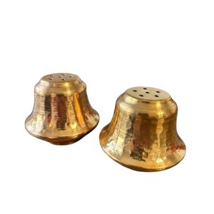 Saleros y pimenteros de cerámica dorada de lujo moderno, elegantes recipientes con acabado martillado para decoración de cocina y mesa de comedor. - Product Image 6