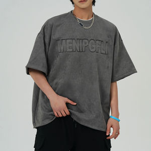 T-shirt surdimensionné personnalisé pour homme, en coton 100% tissé gaufré, à épaules tombantes, style streetwear, fabricant de vêtements OEM sous marque privée - Product Image 6