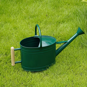 Arrosoir en métal vert de qualité assurée avec poignée en bois, outil de jardinage durable - Product Image 4