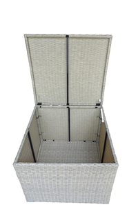 Ensemble de salon de jardin modulaire moderne en rotin pour 4 personnes avec coussins et table en verre - Product Image 3