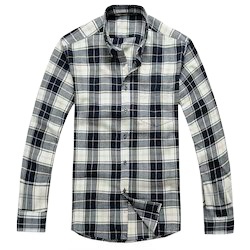 Chemise décontractée pour homme en coton à manches longues, à col boutonné, à carreaux, pour un usage quotidien - Product Image 3