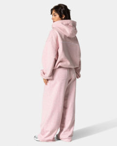 Ensemble de survêtement 2 pièces pour femme en molleton 100 % coton, imprimé léopard graphite, avec passepoil, coupe décontractée, hiver, style décontracté, collection 2026 - Product Image 5