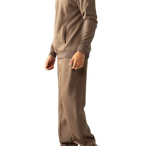 Men's Mocha Brown Relaxed Fit Sweatpants Custom Logo Casual Straight Leg <b>Trousers</b> <b>Elastic</b> <b>Waist</b> Jogger Pants OEM Clothing - Product Image 5