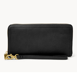 Leather Zipper <b>Wallet</b> Minimalist Design Black Women's Clutch Daily Use All Seasons - Product Image 4