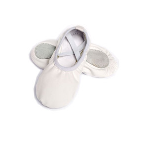 Zapatillas de Ballet Blancas de Satén con Suela Partida para Adultos, Forro de Algodón, Suela de Goma, Tacón Plano, Marca Personalizada para Mujer, Venta al Por Mayor - Product Image 1