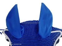 Voile anti-mouches pour chevaux Professional Choice Customize SI-FV-03, personnalisable, cordon blanc 5 mm, en polyester extensible