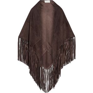 Brown Faux <b>Fur</b> Fringe Shawl Solid Color Long <b>Wrap</b> Women Winter Scarf Durable Triangle Hijab Daily Use Windproof Breathable - Product Image 2
