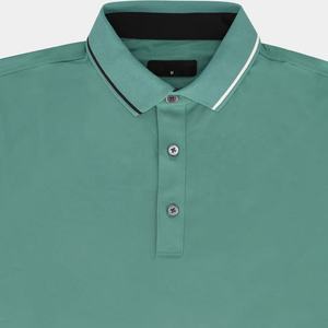 เสื้อเชิ้ตผู้ชายแฟชั่นคุณภาพสูง ผ้าถักน้ำหนักเบา ระบายอากาศได้ดี ผลิตจากโพลีเอสเตอร์ ปักลาย ติดกระดุมด้านหน้า แขนสั้น - Product Image 5