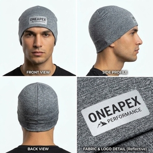 Gorro de Punto Gris para Hombre, Gorro de Invierno con Puño, Unisex, Estilo Urbano, Gorro con Diseño de Calavera, Logotipo Personalizado, Accesorio de Moda al por Mayor - Product Image 4