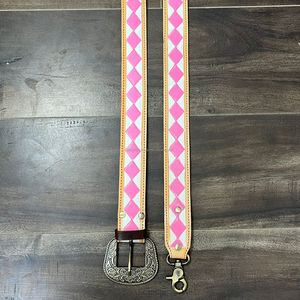 2025 fait à la main réglable multi-fonction usiné cuir de vache bandoulière motif à carreaux en cuir véritable sac sangle pour unisexe - Product Image 4