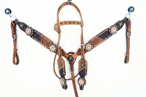 Collier de poitrine pour cheval de style western fait main avec des cristaux de strass durables et des couleurs de cuir variées - Product Image 3