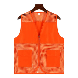 OEM High Visibility Workwear Zipper Reflective Safety <b>Work</b> Vest for Men Hi Vis Safety Vest <b>Stand</b> Collar Quick Dry Reversible - Product Image 3
