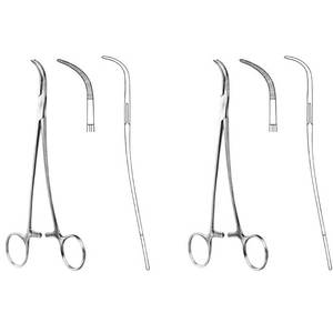 Pinces artériennes orthopédiques Overholt courbées 20,5 cm (8 pouces) – Ensemble de 3 instruments chirurgicaux hémostatiques en acier inoxydable SURGINEXA - Product Image 2
