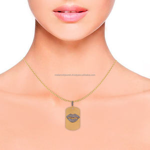 ชุบทอง925เงินสเตอร์ลิงปูเพชรริมฝีปากแฟชั่นจี้ผู้หญิงพรรคสวมใส่เครื่องประดับการออกแบบ - Product Image 2