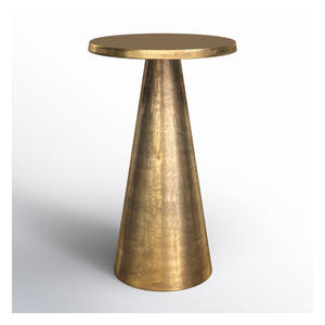 Mesa Auxiliar de Aluminio Contemporánea de Lujo con Dos Estantes de Vidrio, Mesa Decorativa Moderna para Sala de Estar - Product Image 2