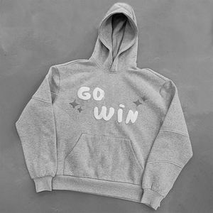 Ensemble survêtement homme grande taille personnalisé, sweat à capuche délavé et pantalon évasé, 100% coton respirant en molleton, motif imprimé pour l'hiver - Product Image 2