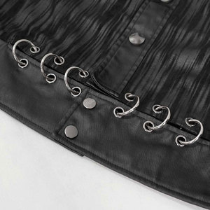 Chaqueta Punk de Moda Gótica para Hombre, con Estampado a Rayas, Ojales Plateados, Anillos Desmontables, Cuero Sintético, Fabricación OEM ODM - Product Image 6