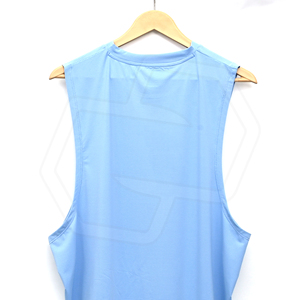 Camiseta Deportiva sin Mangas de Poliéster Azul Claro al por Mayor, Uniforme de Atletismo, Transpirable, Ligera, para Correr y Entrenar - Product Image 6