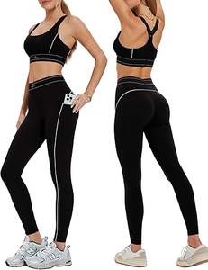 Conjuntos Deportivos de 2 Piezas para Mujer, Leggings de Cintura Alta con Sujetador Deportivo de Alto Impacto, Conjuntos de Yoga - Product Image 1