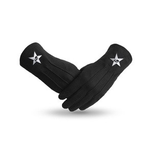 Gants de cérémonie en coton noir Premium Lady Knights Cyrene avec patch étoile - Product Image 1