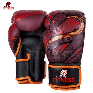 Guantes de Boxeo Profesionales de Cuero Genuino de Alta Calidad al por Mayor con Cierre de Gancho y Bucle Antideslizantes Personalizables para Dropshipping - Product Image 2