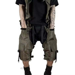 Pantalon cargo techwear pour homme, multi-poches, style tactique, streetwear, joggers urbains hip-hop, Harajuku, cyberpunk, avec bretelles, pantalon harem - Product Image 1