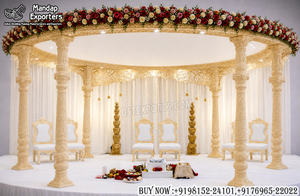 Popular South Indian Wedding FRP Mandap Royal Srilankan Wedding Event Mandap <b>Decor</b> Best South Asian Wedding Fiber Mandap - Product Image 4