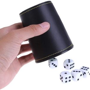 Gobelet à dés en cuir de qualité supérieure, professionnel, avec extérieur côtelé, logo personnalisé, doublure en PU, pour jeux de société et casino - Product Image 4