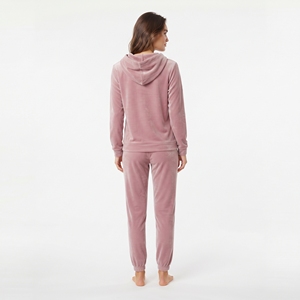 Conjunto Deportivo de Terciopelo para Mujer, Personalizado al por Mayor, Corte Regular, Sudadera con Capucha y Bolsillo Canguro, Pantalones Jogger, Dos Piezas, Ropa Casual, OEM, ODM - Product Image 4